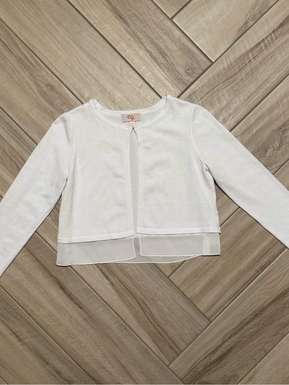 GB girls White Layered Hem Cardigan